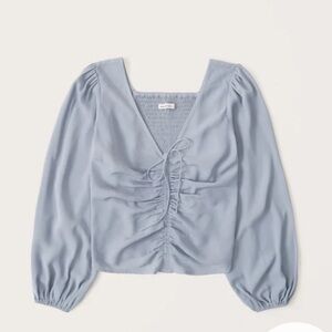 Abercrombie & Fitch Long-Sleeve Cinched Front Top size S